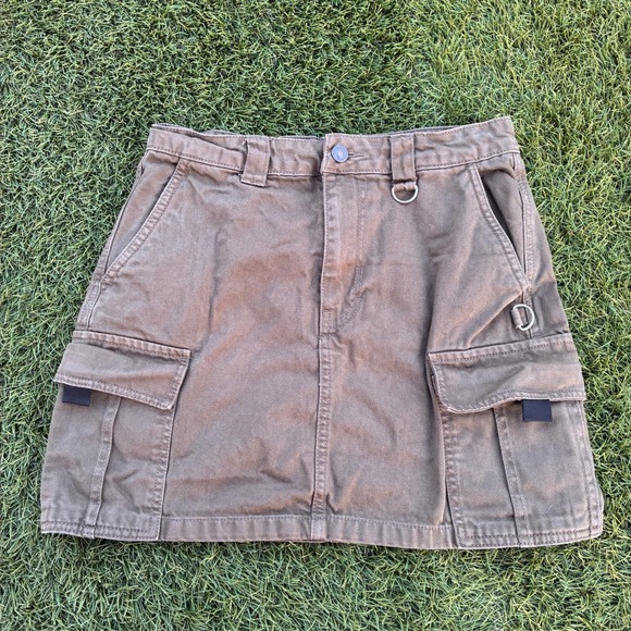 Forever 21 Dresses & Skirts - Forever 21 Size M W28 Cargo Mini Skirt Utility D-Ring Streetwear Brown Tan